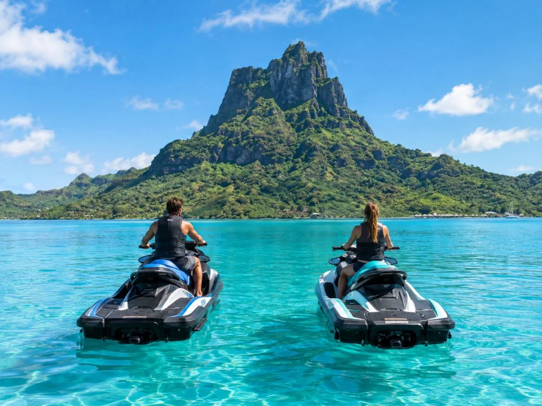 Jet-Ski-Tour um Bora Bora mit Motu-Stopp